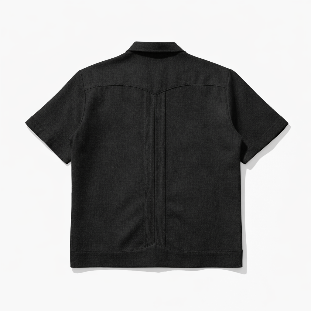 Guayabera Negra · Bordado Tonal
